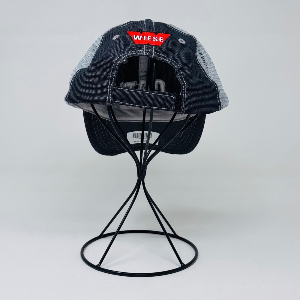 CAT Trucker Hat Mens OS Navy Workhorse Mesh Cap Distressed Logo Wiese Adjustable - Picture 3 of 5